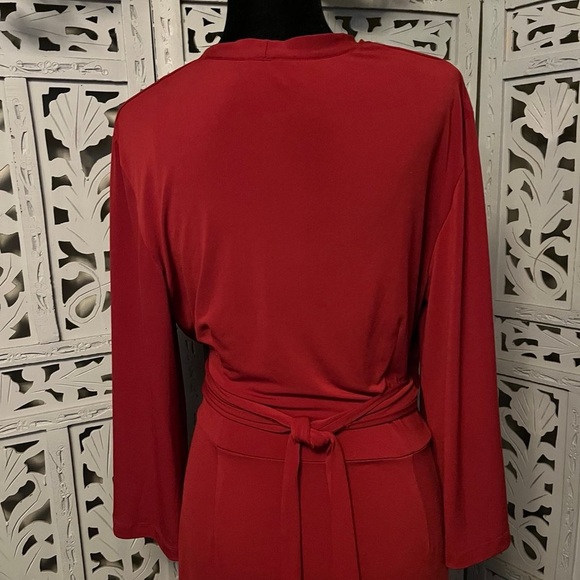 EUC Vintage Y2K Mixit Burgundy Dual Sided Wrap Dress - Picture 4 of 16